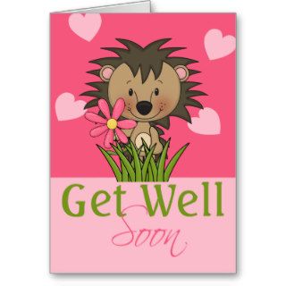 Cute Hedgehog, Get Well Soon Greeting Cards