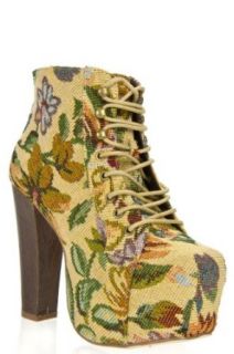 G2 Chic Floral Tapestry Lace Up Booties(SH BTI,LYL 5.5) Clothing