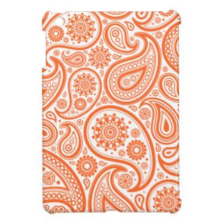 Orange Floral Paisley Monogram Pattern iPad Mini Cases