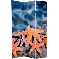 Canvas 6 foot Double sided Starfish Room Divider (China) ORIENTAL FURNITURE Decorative Screens