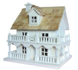 Novelty Cottage Birdhouse With Bracket (White) (11"H x 10"W x 9"D)  Patio, Lawn & Garden