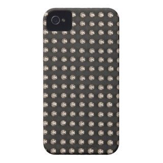 Brass Colored Studs on Brown Leather Look iPhone 4 Case