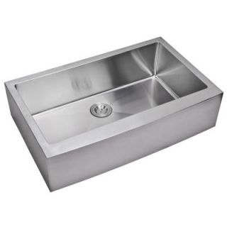 Water Creation Apron Front Small Radius Stainless Steel 36x22x10 0 Hole Single Bowl Kitchen Sink in Satin Finish SS AS 3622B
