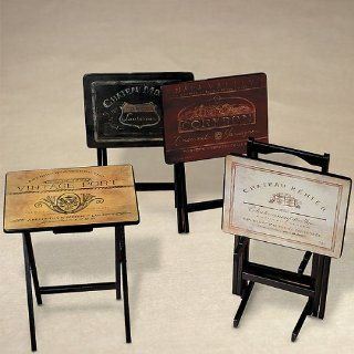 Wine Label TV Trays [Kitchen]   Television Stands