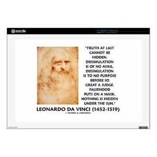 Leonardo da Vinci Truth Cannot Be Hidden Quote Skins For Laptops