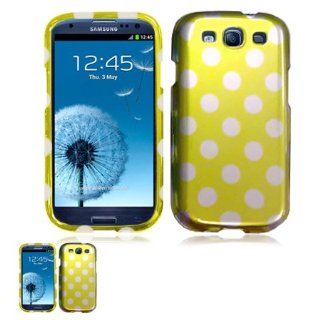 Samsung Galaxy S III I9300 Yellow Polka Dots Design Snap On Case + Free 3D Screen Protector Cell Phones & Accessories