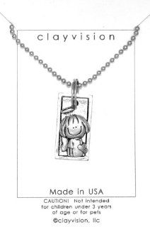 Clayvision Angel Rectangle Pendant Necklace Jewelry