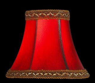 Lite Source CH534 6 6 Inch Lamp Shade, Red Braid Trim   Lampshades  