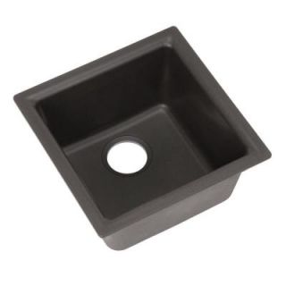 HOUZER Euro Series Undermount Granite 15.75x15.75x8.063 0 hole Single Bowl Bar/Prep Sink in Nero DISCONTINUED EURO N 100 NERO