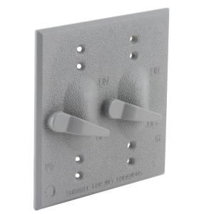 Bell 2 Gang Weatherproof Vertical Lever Switch Device Cover   Gray 5125 0