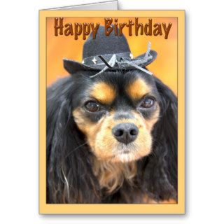 Western Happy Birthday Cavalier King Charles Card