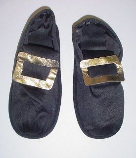 Fancy Dress Black Shoe Cover With Gold Buckle Size 26cm Front to Back (HW189) Toys & Games