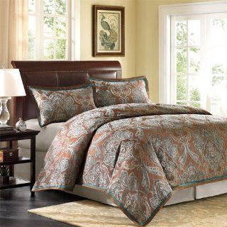 Avenue 8 Betty Floral Duvet Cover Mini Set   Teal/Brown   Queen   Teal Comforter