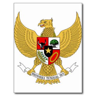 Garuda Pancasila, t Arms Indonesia, Indonesia Post Card