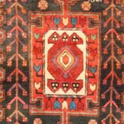 Hand knotted Persian Hamadan Black/ Red Wool Rug (3'9 x 9'2) Runner Rugs