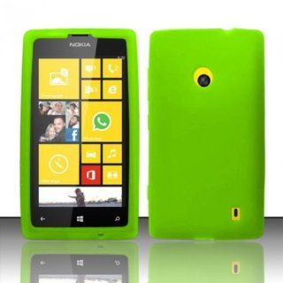 LF Green Silicon Skin Soft Case Protective Cover, Lf Stylus Pen and Lf Screen Wiper Bundle Accessory For T Mobil Nokia Lumia 520 Cell Phones & Accessories