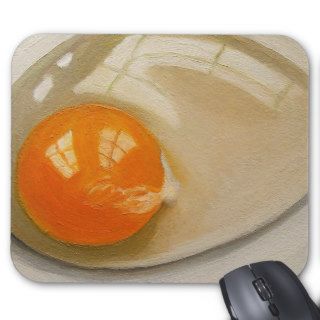 Realistic Painting of Raw Egg Art Mousepads