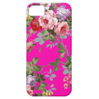 Elegant Pink Neon Red Yellow Roses Pattern iPhone 5/5S Case