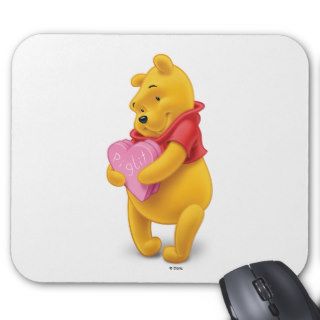 Winnie the Pooh holding valentine box for Piglet Mouse Pads