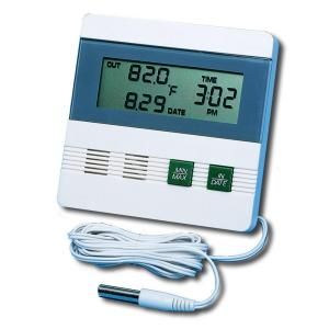 General Tools Digital Indoor and Outdoor Recording Thermometer and Clock with Date, Time, and Memory (Temperature Only) DTR900