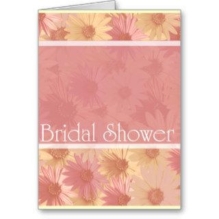 pink daises ~ bridal shower cards