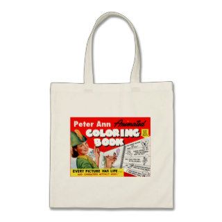 Retro Vintage Kitsch 50s Peter Ann Coloring Book Bags