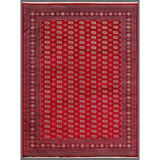 Pakistani Hand knotted Bokhara Red/ Ivory Wool Rug (9' x 11'9) 7x9   10x14 Rugs
