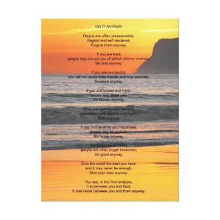 Ocean Sunset "Do It Anyway" Gallery Wrap Canvas
