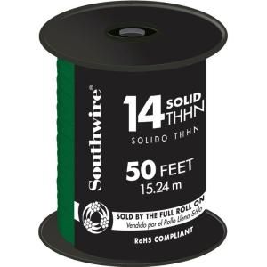 Southwire 50 ft. Green 14 Solid THHN Wire 11583217