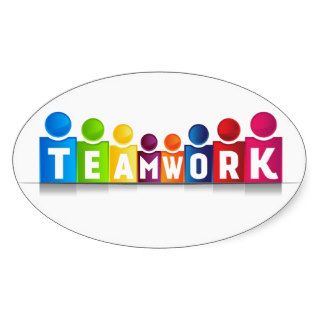 Teamwork Logo people Oval Stickers