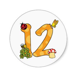 12th Birthday (Garden Theme) Round Stickers