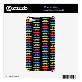 Rainbow Mustaches iPhone 4S Skins