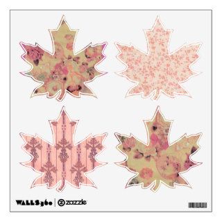 Pale Pink victorian leaves floral wallpaper scraps Wall Graphic
