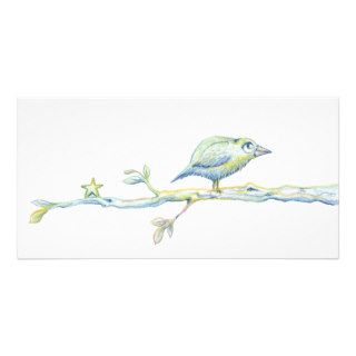 Blessed Bird On a Branch Photo Card Template