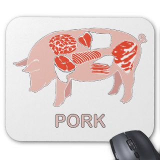 Pork 3 ~ Meat Cuts ~ Pig Swine Hog Mousepads