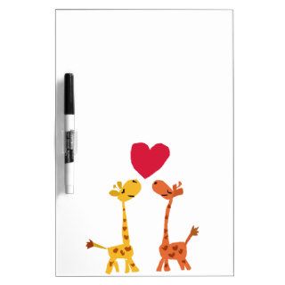 VW  Funny Giraffe Love Cartoon Dry Erase Board