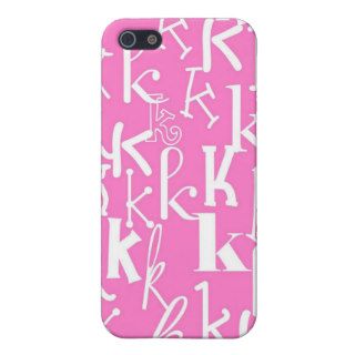Bubble Gum Pink Letter K Case For iPhone 5