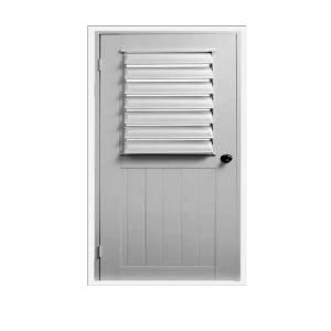 Air Master Windows and Doors Titan Flush White Painted Aluminum Prehung Right Hand Outswing Half Vent Entry Door 78318