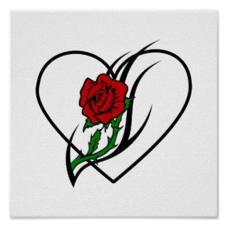 Red Rose Tattoo Print