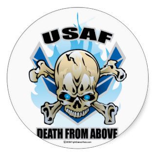 USAF Death Above Round Sticker