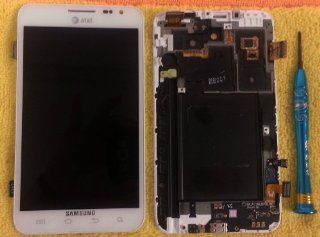 Generic Original Genuine OEM White Lens Full LCD Monitor Display+Touch Screen Digitizer For att Samsung i717 Galaxy Note LTE Cell Phones & Accessories