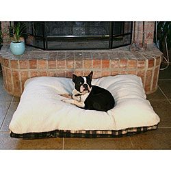 Green Plaid 40 inch Sherpa Top Pet Bed Other Pet Beds