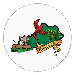 Kentucky KY  Vintage Travel Art Round Stickers