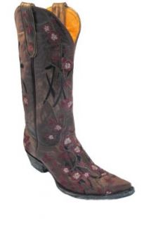 Womens Old Gringo Cherry Blossom Joy Boots Brass #L1071 1 Size 7.5 Cowboy Boot Shoes