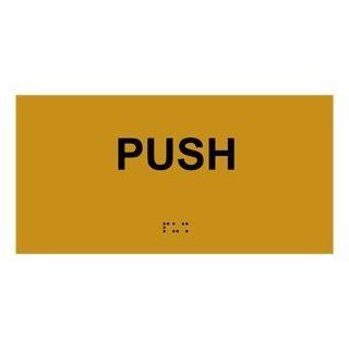 ADA Push Braille Sign RSME 525 BLKonGLD Enter / Exit  