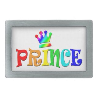 Cartoon Clip Art Rainbow Text, Prince and Crown Belt Buckles