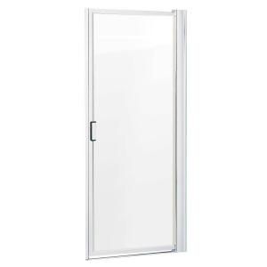 23   24 in. x 63 1/2 in. Framed Pivot Shower Door in Satin Clear with Clear Glass 650