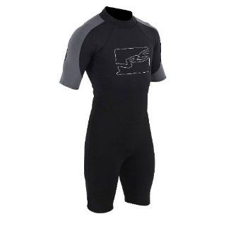 NRS Men's HydroSkin Short Sleeve Spring Wetsuit   Black/ Grey XXL  Sports & Outdoors