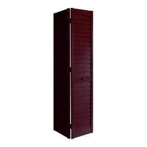Wood Classics 3 in. Louver/Louver Mahogany Composite Interior Bi fold Closet Door 7303680900