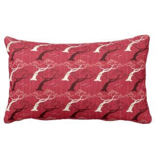 Cool oriental japanese tree birds stripes pattern pillows